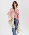 Pull col V avec finitions roulottées femme